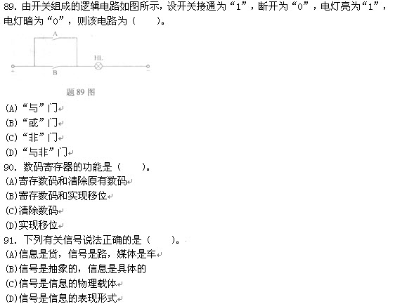 试题（89-91）