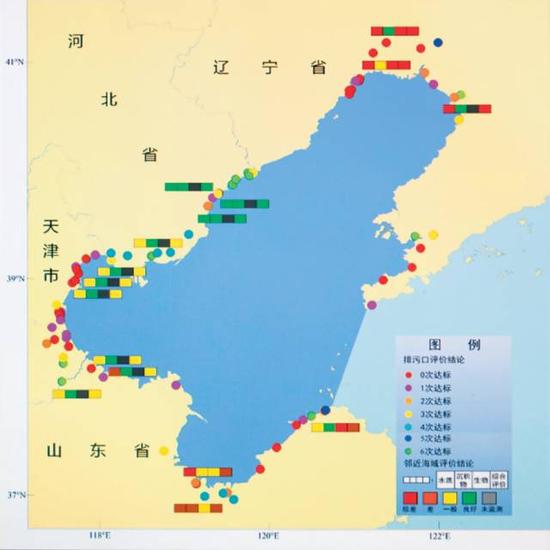 2014 年渤海监测的陆源入海排污口状况